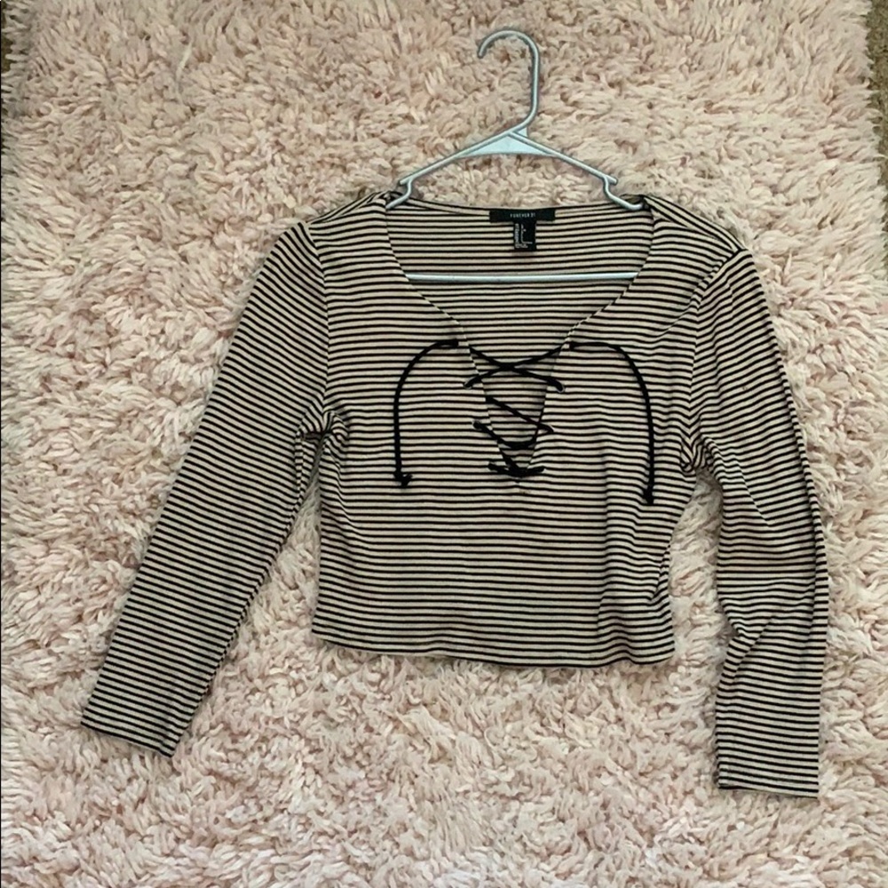 Forever 21 Striped Crop Top